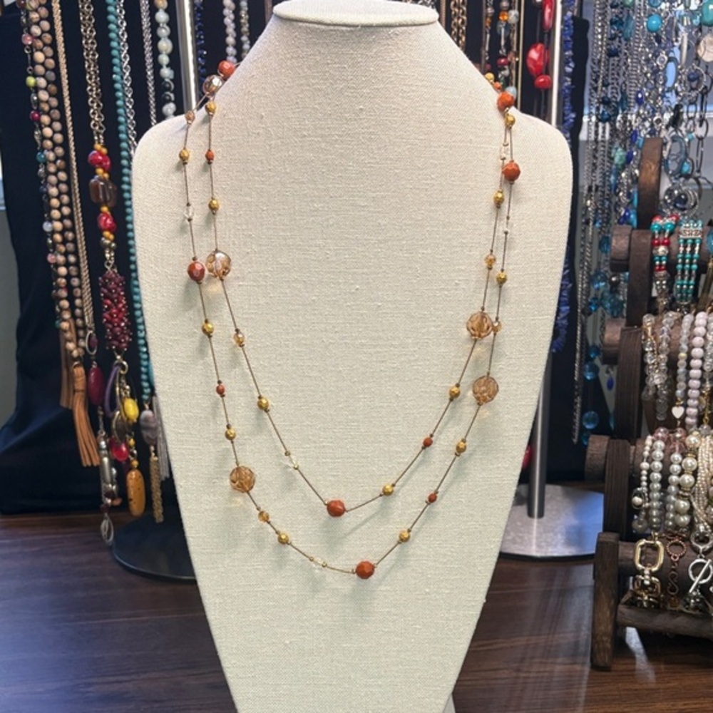 Chic Multi-Strand Beaded Necklace in Earthy Tones